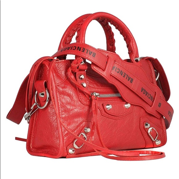 Balenciaga Handbags - Balenciaga Mini Classic City Red Leather Satchel